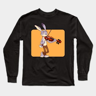 Rabbit Playing Violin Long Sleeve T-Shirt